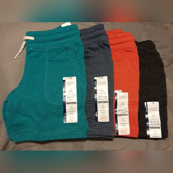 4 Pairs Set Shorts with Drawstring and Pockets. - Picture 1 of 5